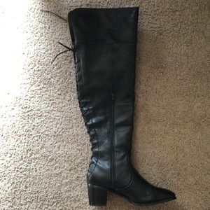 Knee high black boots